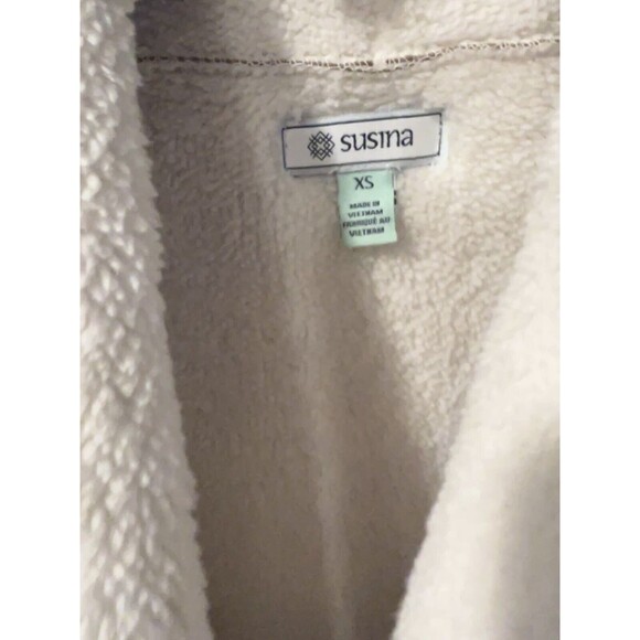 Susina Vest Womens XS  Faux Shearling Suede Open Drape Front gorp Rustic New - Picture 4 of 9